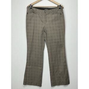 Women's Eddie Bauer Brown Plaid Pants Slacks Sz 12 Career Straight Leg